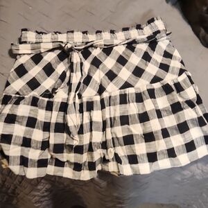 Black and White Plaid Ruffle Shorts